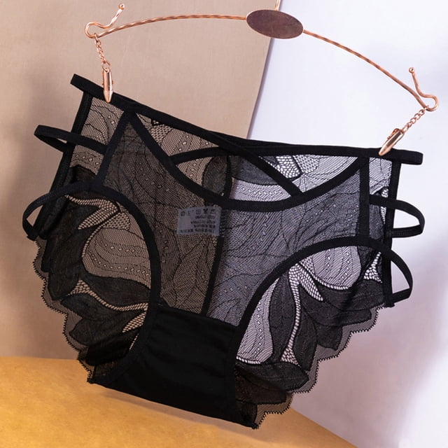 WILLBEST Calzones Ilusion Para Mujer Ropa Interior Sexy Para Mujer Braguitas De Encaje Negro De Cintura Alta De Talla Grande Para Mujer