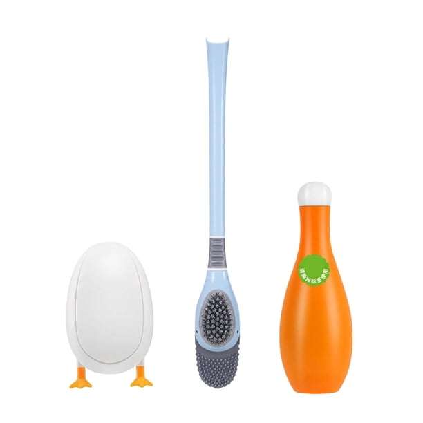 Cepillo para el cabello Cepillo para inodoro Cepillo para inodoro Punzón para inodoro Colgante de pared para inodoro Limpieza y bolos Limpiador de inodoro azul un cepillo