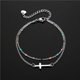 thumbnail image 1 of Pulsera de 2 cruces religiosas en plata de ley para mujer, regalo clásico de bautismo para hermana, madre, abuela, hija, 1 of 5