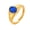 Blue, variant on Women's Stainless Steel Simple Classic Elegant Geometric Oval Cut Crystal Stackable Ring Matching Set Wedding Band White Size 6