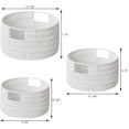 thumbnail image 2 of Wicker Storage Basket, Hand-Woven Paper Rope Large Round Woven Basket With Handles, Wicker Baskets for Organizing/Storage, White, 3-Pack, 2 of 16