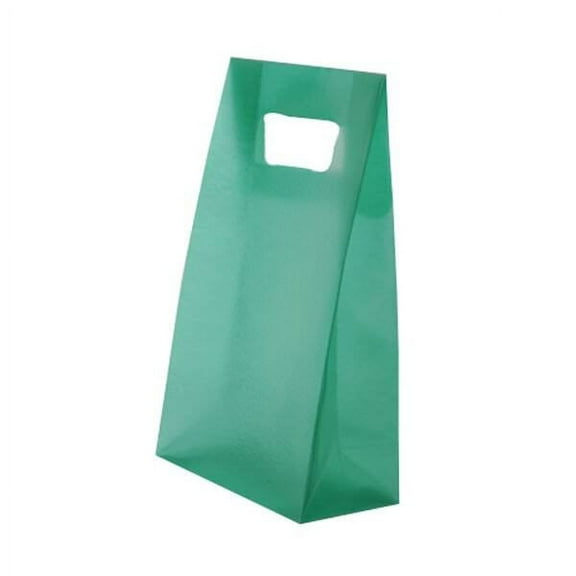 JAM Paper Frosted Lunch Bags, 4.75x8.25x2.5, Green, 100/Pack, Medium