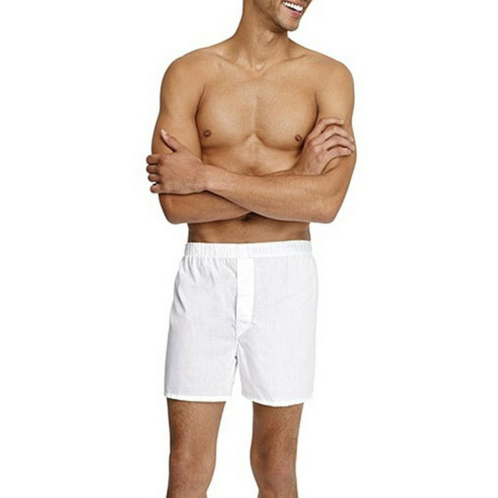 Hanes Hanes Men's 4pk White Woven Boxer