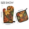 thumbnail image 2 of Yayeee Oven Mitts and Pot Holder Set of 2 Heat Resistant Kitchen Gloves Baking Hot Pad, Colorful Autumn Leaves, 2 of 5