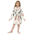 thumbnail image 6 of FORMRS Niños Bathrobe Unisex Hooded Robe Soft Plush Pajamas Sleepwear, Size 7-9T, Beige Christmas Candy Canes, 6 of 7