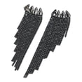 thumbnail image 3 of Pendientes largos con borla y brillantes, pendientes colgantes con pedrería, pendientes largos y brillantes de moda negro, 3 of 9