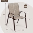 thumbnail image 6 of GVN 2 Pcs Patio Chairs Outdoor Dining Chair with Armrest-Gray, Outdoor Furniture Chairs for Backyard, Porch, Garden, Poolside, 6 of 9