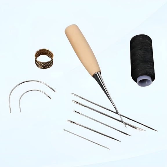 VANIDO Heavy Duty Leather Sewing Hand Needles Set - 10 Needles for Upholstery,Leather,Canvas Carpet Repair (Hand Sewing Needles)