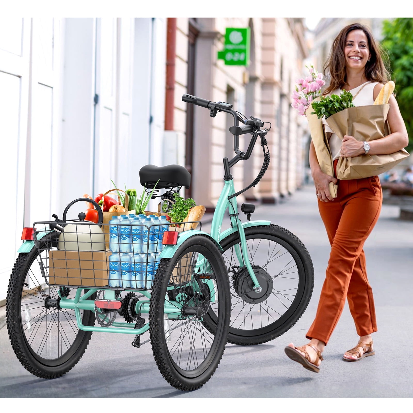 Gocio Electric Tricycle for Adults, Peak 500W Motor Electric Trike 48V 10.4AH UL2849 Battery, Cargo Motorized Tricycle, Shimano 7 Gears 3-Wheel Electric Bike for Adults & Seniors