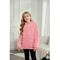 thumbnail image 4 of Arshiner Girls Hoodie Sherpa Fleece Pullover Hooded Sweatshirt for Girl Button Up Casual Outerwear Coat With Pockets, 4 of 8