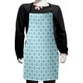 thumbnail image 1 of Geometric Kids Apron, Continuous Nested Squares Design Pattern with Retro Influences, Boys Girls Apron Bib with Adjustable Ties for Cooking Baking Painting, Seafoam Dark Sky Blue, by Ambesonne, 1 of 2