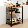 thumbnail image 2 of Costway 3-Tier Wine Bar Cart Rolling Rack Serving Trolley Detachable Top & Glass Holder, 2 of 10