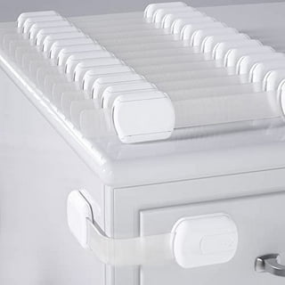FLONOZZ 10 Pack Adjustable Baby Safety Locks Drawer Straps with Latches  White