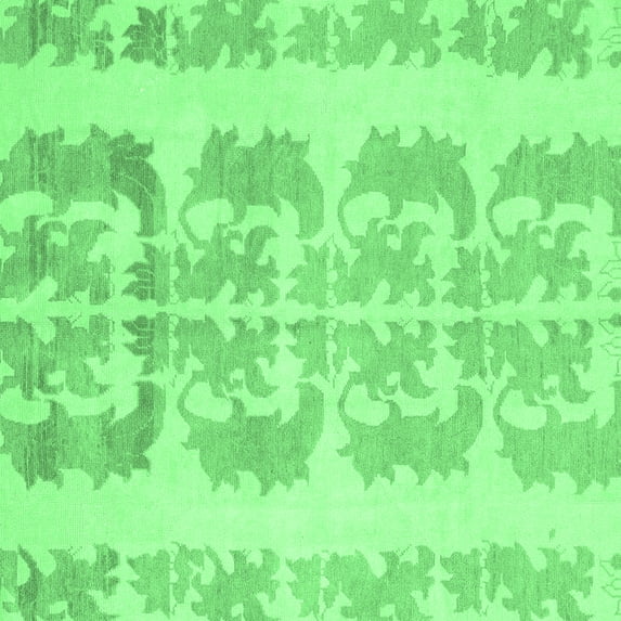 Ahgly Company Indoor Square Abstract Emerald Green Modern Area Rugs, 8' Square