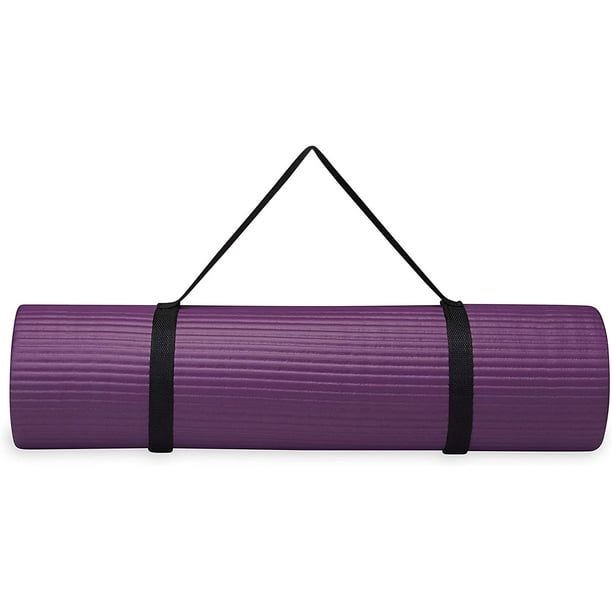 Thick Yoga Mat Fitness & Exercise Mat with Easy-Cinch Yoga Mat Carrier  Strap, 72L X 24W X 2/5 Inch Thick 