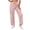 Pink, variant on Women's Summer Casual Linen Drawstring Waist Pants with Pockets, Solid Color Loose Fit
