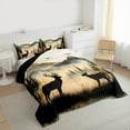 thumbnail image 3 of Manfei Jungle Animal Deer Full Size Comforter Sets,Rustic Farmhouse Cabin Bedding Comforter Set,Tropical Plant Tree Bedding Sets For Children,Microfiber Bedroom Decor Reversible,3 Pieces, 3 of 8