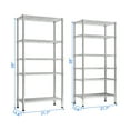 thumbnail image 5 of IVV Multiple Rows Heavy Duty Metal Shelf, NSF Certified Storage Wire Shelving Unit, Adjustable Storage Rack for Garage, Pantry, Kitchen, 62.9"L x 13.78"W x 59.06"H, Silver, 5 of 10
