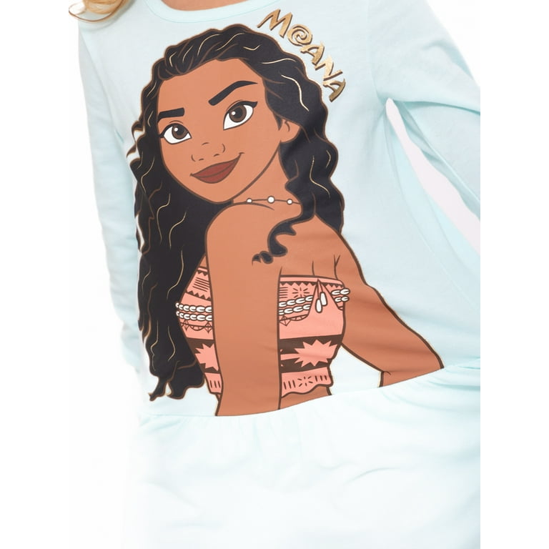 Moana Toddler Girls Drop Waist Graphic Print Dress with Long Moana Toddler Girls Drop Waist Graphic Print Dress with Long