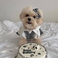thumbnail image 4 of Summer Cute Pet Plaid Striped Suspender Skirt Hat Vest Small Dog Dog Summer Dog Dress Cothes Bichon Teddy Pomeranian Yorkshire ShopWise Round, 4 of 9