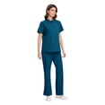 thumbnail image 5 of Minjewel Women's Quick-Dry Polo Collar Short Sleeve Scrubs for Women Set, Professional & Moisture-Wicking Scrub Set for Nurses & Caregivers,Blue L, 5 of 6