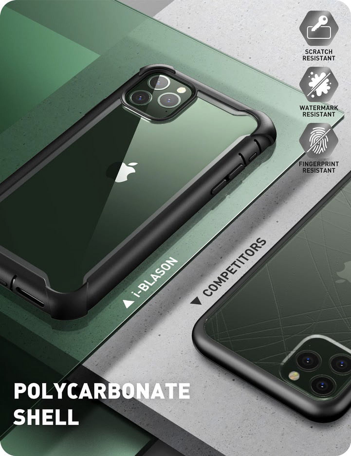 i-Blason Ares Case for iPhone 11 Pro Max 6.5 inch 2019 Release, Dual Layer Rugged Clear Bumper Case with Built-in Screen Protector (Black)