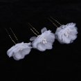 thumbnail image 2 of 3Pcs/Set Bridal Flower Hairpin Hair Ornament Headwear Jewelry , White, 8x4cm, 2 of 8