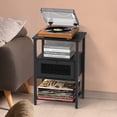 thumbnail image 2 of Black Nightstand Table with USB Ports & Outlets Drawer Storage Shelf Living Room, 2 of 7