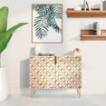 thumbnail image 2 of PixonSign Sideboard Buffet Cabinet, Kitchen Storage Cabinet with 2 Doors, 3D Square Optical Illusion Patterns, Cupboard Console Table for Dining Room - 35" L x 18" W x 29" H, 2 of 5