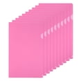 thumbnail image 1 of Uxcell Carpetas en L Paquete de 10 Piezas A4 Bolsillos de Proyectos de Plástico Transparentes Fundas de Documentos Color Rosa, 1 of 5