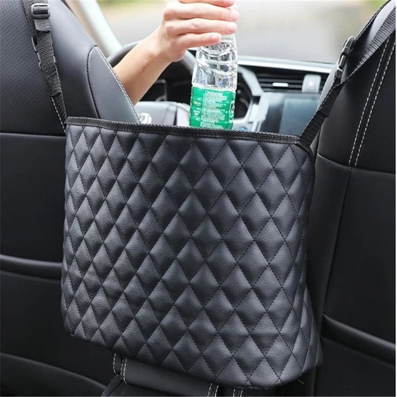 1x Beige Car Seat Seam Storage Organizer Phone Accessory Coins Bag Cup Holders