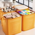thumbnail image 6 of Anhility 75L Large Capacity Storage Bags Bins Foldable Closet Organizers Containers with Practical Handle for Clothing, Blanket, Comforters, Bed Sheets, Pillows and Toys, Yellow, 6 of 6