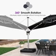 thumbnail image 4 of PURPLE LEAF 11FT Deluxe Round Patio Umbrella, Large Offset Cantilever Umbrella with 360° Rotation, Black, 4 of 10