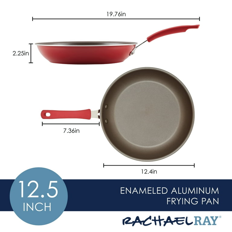 Rachael Ray Fry Pan, Enameled Aluminum, 12.5 Inch