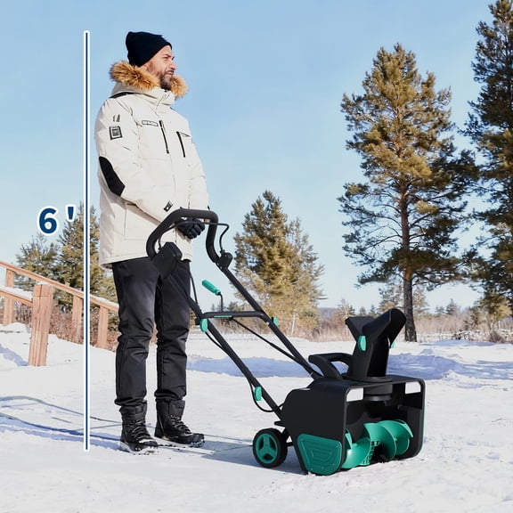 Kojooin 20 in Corded Electric Snow Blower, 15 Amp Snow Thrower with Rotating Chute and Dual LED Lights