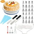 thumbnail image 1 of Plato giratorio para pasteles de 39 piezas y estante giratorio nivelador para pasteles con almohadillas antideslizantes - punta y bolsa para hielo - palas rectas y desplazadas - kit de raspador - kit, 1 of 8