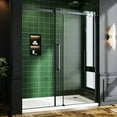 thumbnail image 2 of Shower Door 60 in W x 72 in Frameless Bypass Sliding Shower Door Glass Shower Door 5/16" (8 mm) Tempered Glass with Explosion-Proof Film Bath Sliding Door Stainless Steel Matte Black, 2 of 9