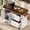 White, variant on DTTRA 53" Rolling Kitchen Island Cart with 3.5" Thick Wood Top & Storage, White