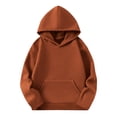 thumbnail image 3 of Piuwrlz Kids Hood Sweatshirts for Girls Plain Hoodies Long Sleeve Pullover Coffee Size 5-6 Years, 3 of 10