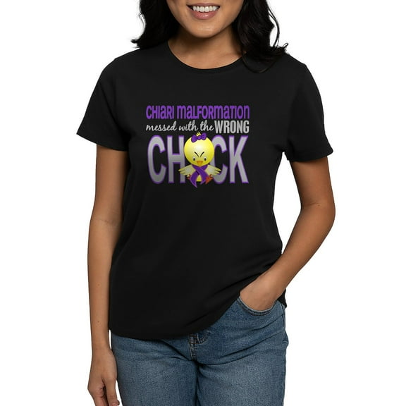 CafePress - Chiari Messedwithwrongchick1 Women's Dark T Shirt - Women's Traditional Fit Dark T-Shirt