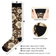 thumbnail image 3 of FORMRS Womens Knee High Socks Casual Long Thick Travel Daily Wear, 1 Pair, Brown Floral, 3 of 6