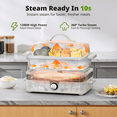 thumbnail image 3 of AIRMSEN 8-in-1 Glass Food Steamer for Cooking, 1200W Electric Vegetable Steamer with Removable Water Tank, 12H Delay Start & Auto Warm Mode, BPA-Free, TL1230, 3 of 11