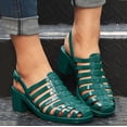 thumbnail image 2 of CAICJ98 Wedge Sandals for Women Women’s Open Toe Ankle Strap Espadrille Flatform Platform Wedge Sandals,Green, 2 of 5