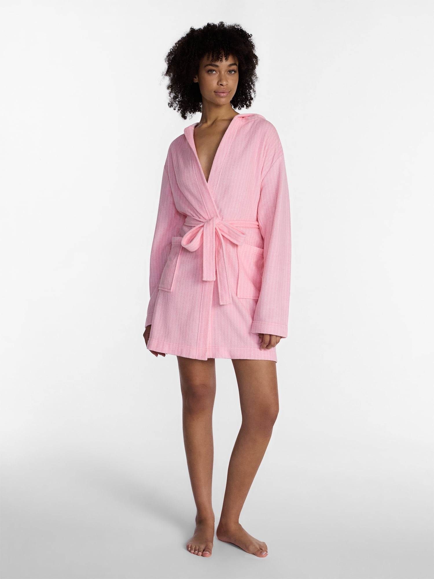 No Boundaries Terry Hooded Robe, Women’s and Women’s Plus S-3X