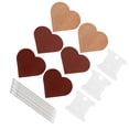 thumbnail image 3 of Juego de 3 marcapáginas de cuero con forma de corazón, marcador de lectura en esquina, marrón claro, cera antiniebla, café mate, 3 of 5