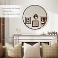 thumbnail image 4 of HOMCOM 30 Inch Round Wall Mirror with Metal Frame for Bathroom Black, 4 of 10