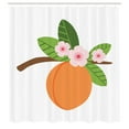 thumbnail image 3 of Ambesonne Peach Shower Curtain, Fruit Branch with Flowers, 69"Wx75"L, Apricot Olive Green, 3 of 5