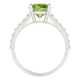 thumbnail image 4 of Clara Pucci 14K White Gold 2.3ct Peridot Solitaire with Accents Ring, 4 of 8