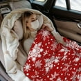 thumbnail image 4 of Snowflakes Red Throw Blankets All Season Ultra Soft Warm Fleece Blanket For, 4 of 9