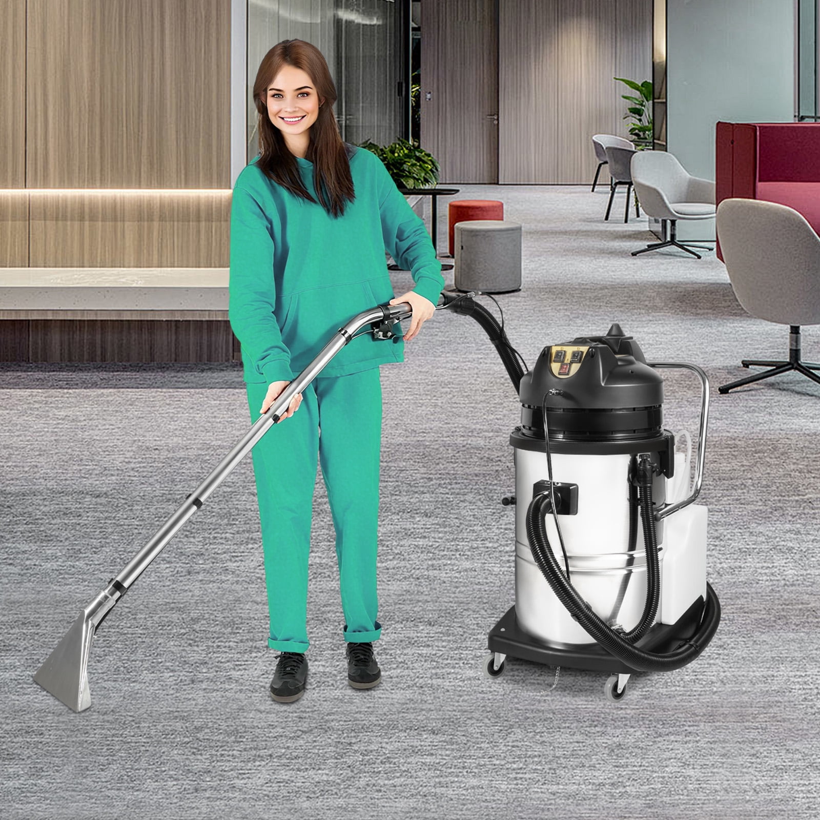 Peakora Commercial Carpet Cleaner Machine, 2110w Heavy-Duty Wet Dry Vacuum with Spray & Suction, 60l Large Tank, 6 Tools for Hotel, Home, Carpet, Floor, Sofa Cleaning